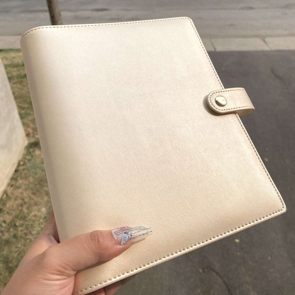 Cushioned A5 Planner Binder Light Gold 6Ring